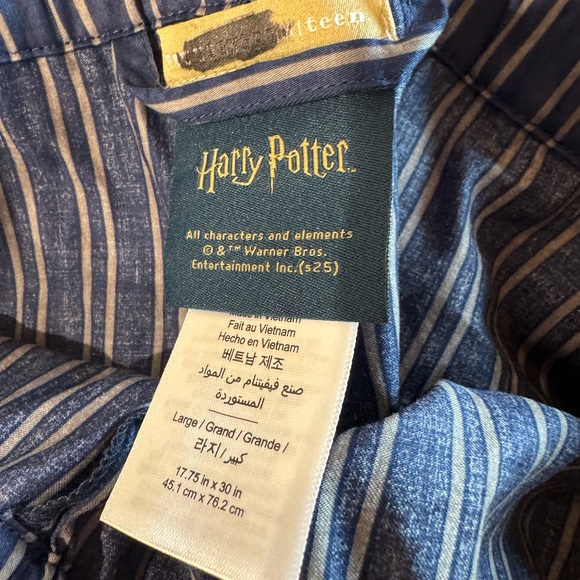 Pottery Barn teen Harry Potter Ravenclaw Pajama Set Navy Stripe Large - Picture 7 of 7